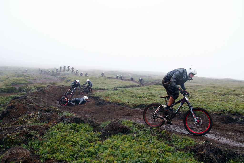 Race day in Skálafell BikePark.