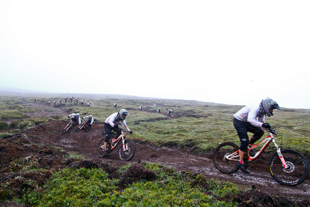 Race day in Skálafell BikePark.