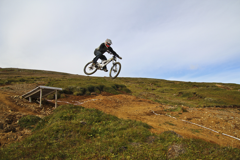 Training day before race day in Skálafell BikePark.