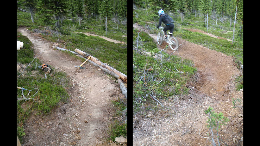 We fixed a few berms to improve the flow on the new Training Wheels rebuild.