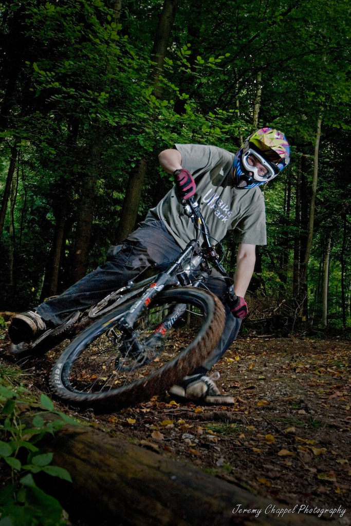 Close up shot drifting into a berm!