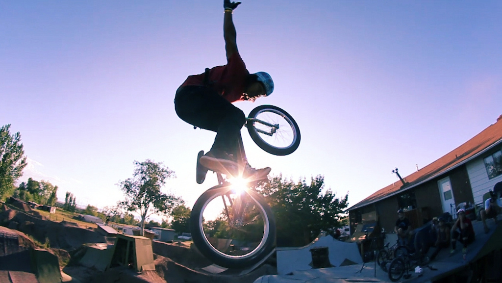 screen shot from a filming session at BMX legend Matt Beringer's house, edit dropping soon!