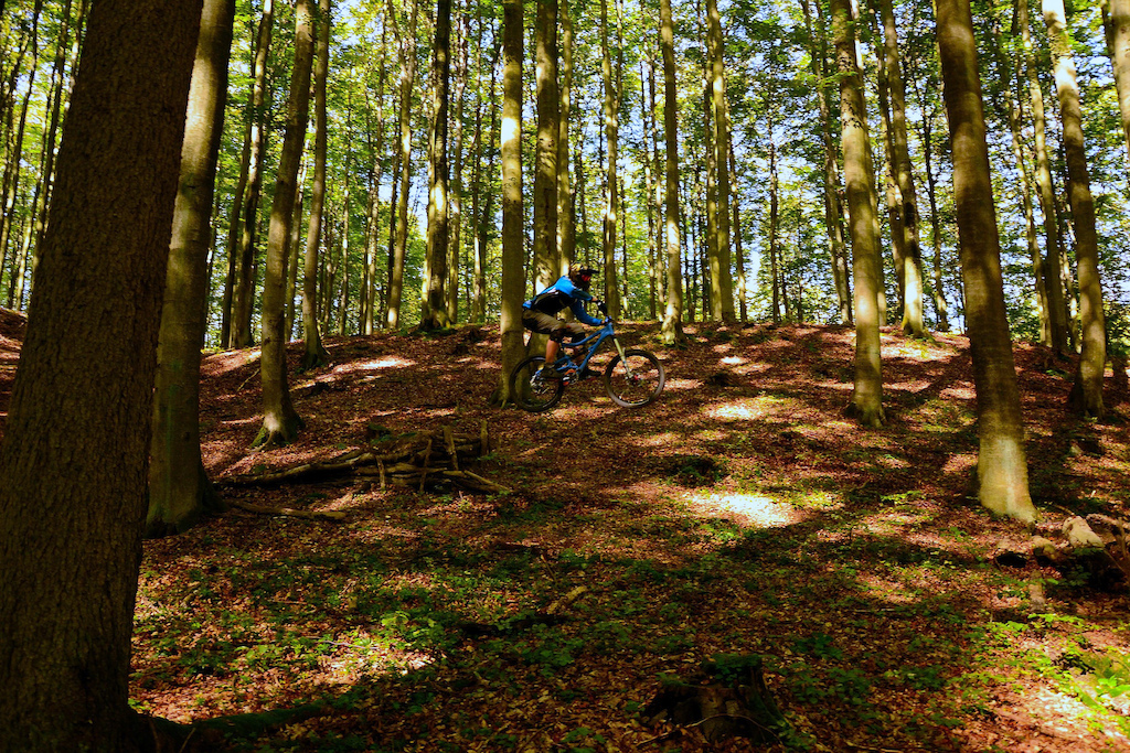 Middle jump, landing point is about 2m of the right edge.Photo by Koziolgd