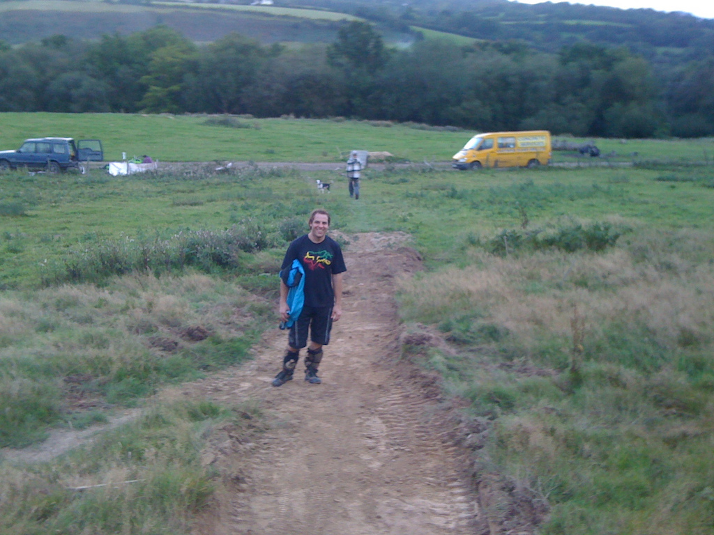 Smiles all around after hard days building and riding.