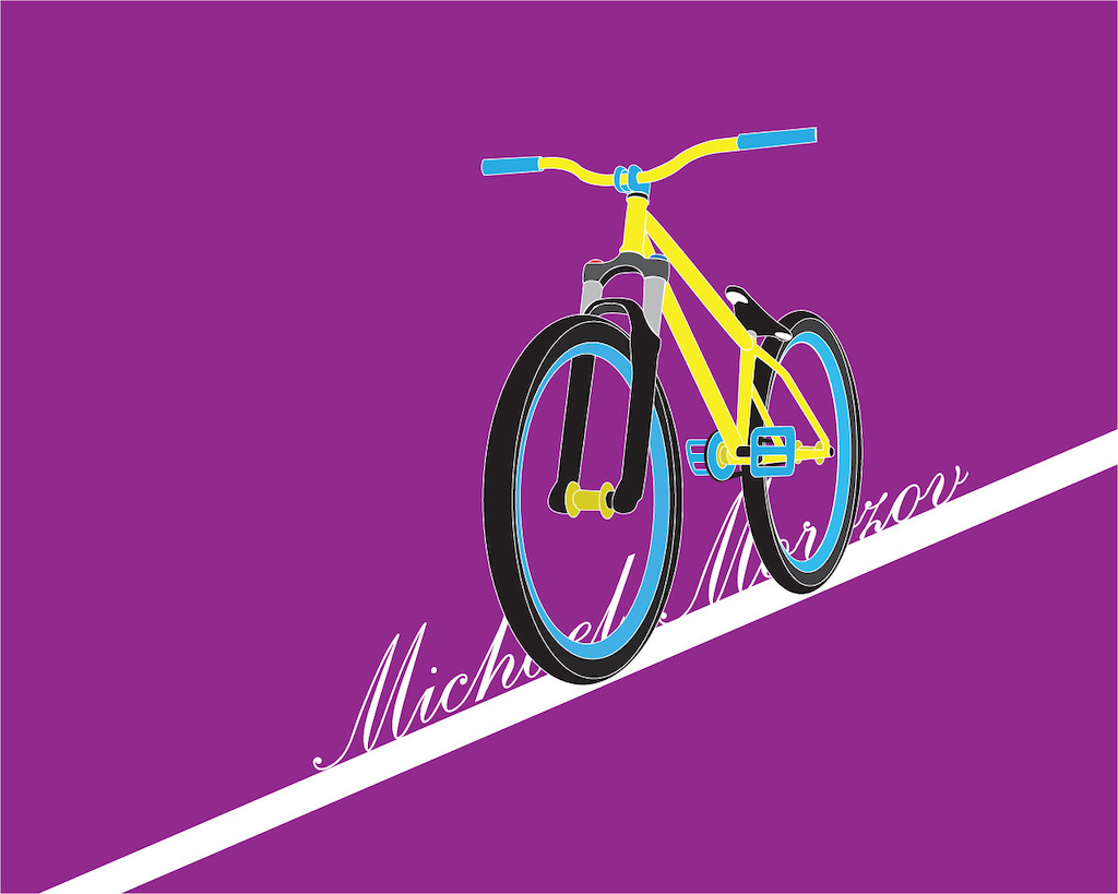 took 15 minutes on adobe illustrator cs5. took a picture of my bike and traced over it and did a whole other hard stuff.