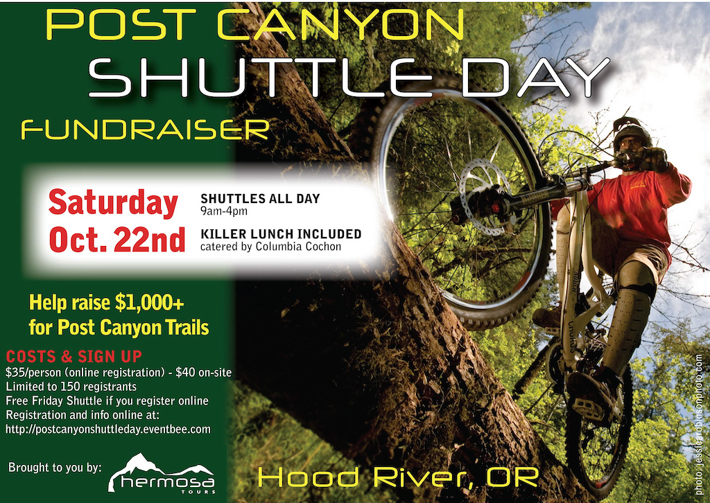$35 Bucks gets you as many laps as you can do from 9-4pm. Sign up at www.postcanyonshuttleday.eventbee.com
SUPPORT THE TRAILBUIDLERS BY RIDING TRAILS AND HAVING FUN!