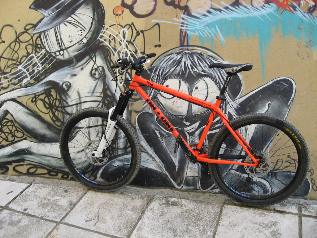 Funky graffiti and my bike.
