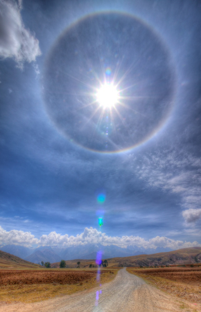 Sun Halo. Not a photoshop trick, that was there!