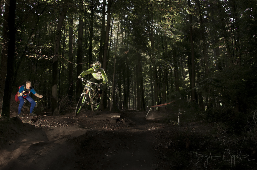During a DH-race in Beerfelden, Odenwald.
