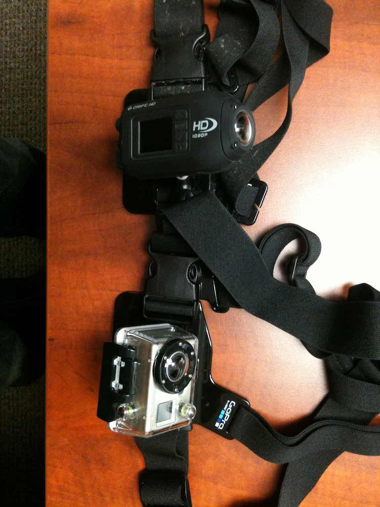 GoPro vs Drift chest mount - top view