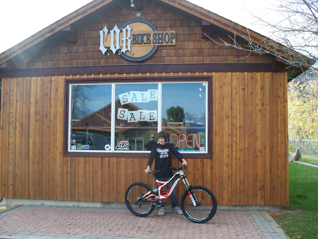 In front of the bike shop that hooked me up, C.O.B in Smithers,B.C