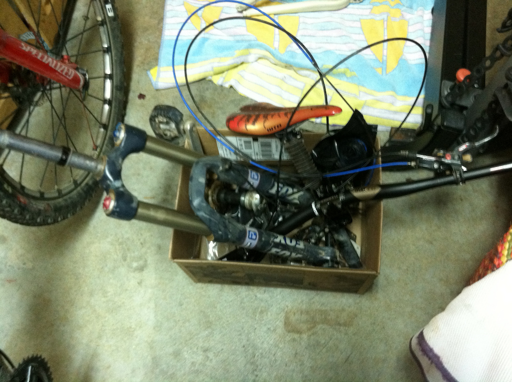 box of parts to go on the bike when the frame is done