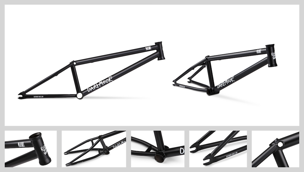 Dartmoor Nami II BMX frame. Now with new dropout to SS/CS connection and new TT tubing. Available in 21"/13.5" size. 2.14kg.