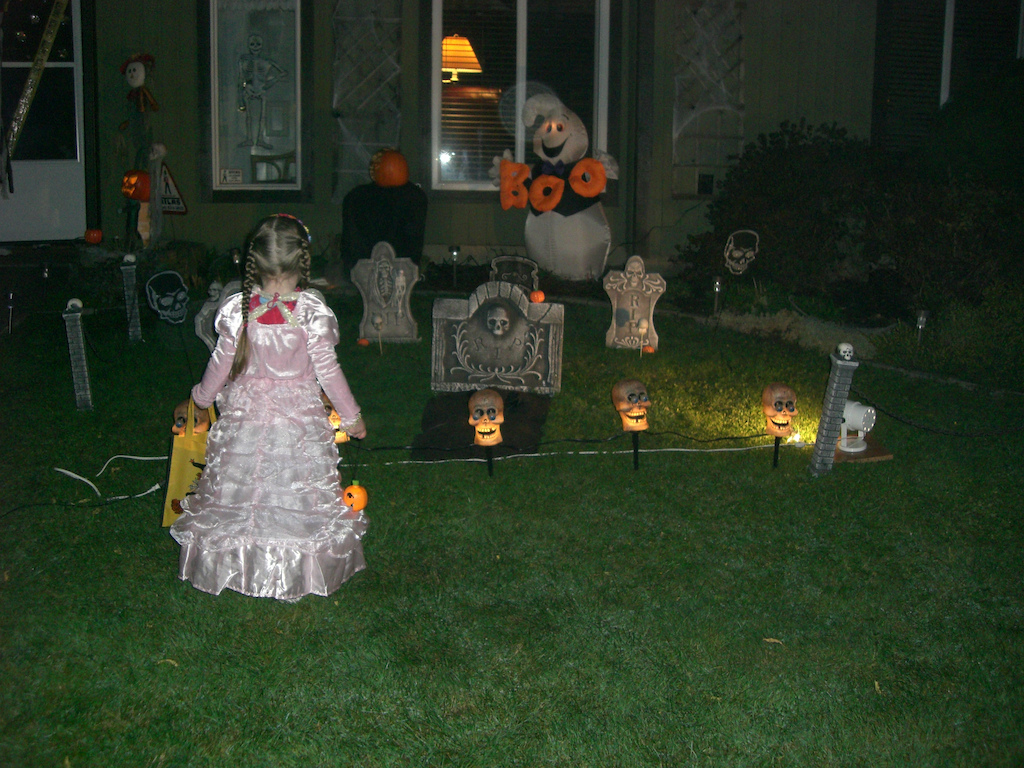 My daughter trick-Or-Treating.