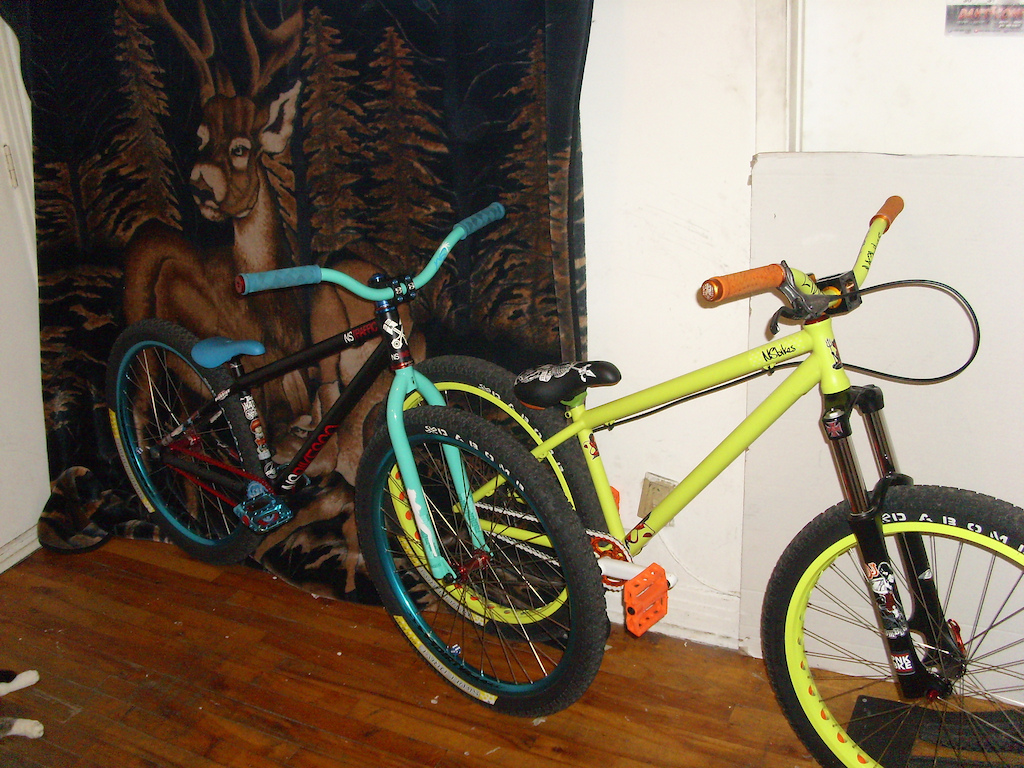 my NS bikes ..one street/park  the other dirt jump.the DJ is gonna be a very pimp ride when complete..just waiting on my Shadow conspiracy order to arrive soon