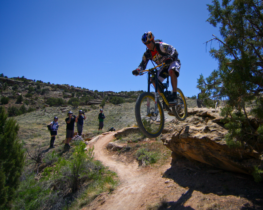 Louis working a drop along the Holy Cross trail.