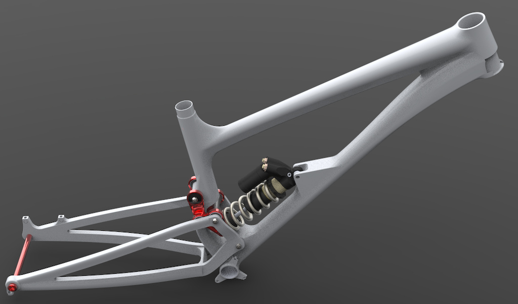 Another frame design. A carbon mini downhill bike this time. Not very happy with the swingarm, but don't have the time to spend on it right now.