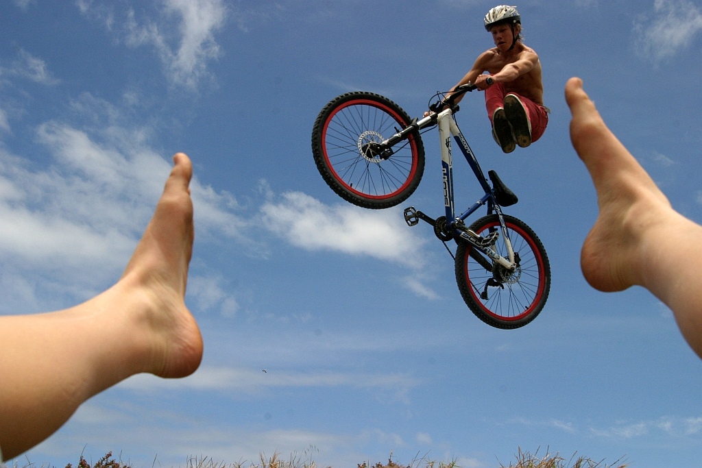 what one can do with four feet and a bike in the air. photo by emma