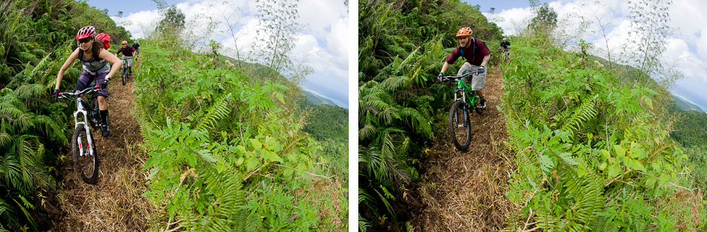 Katie Holden and Seb Kemp on the trail down to Ocho Rios from Murphy Hill.