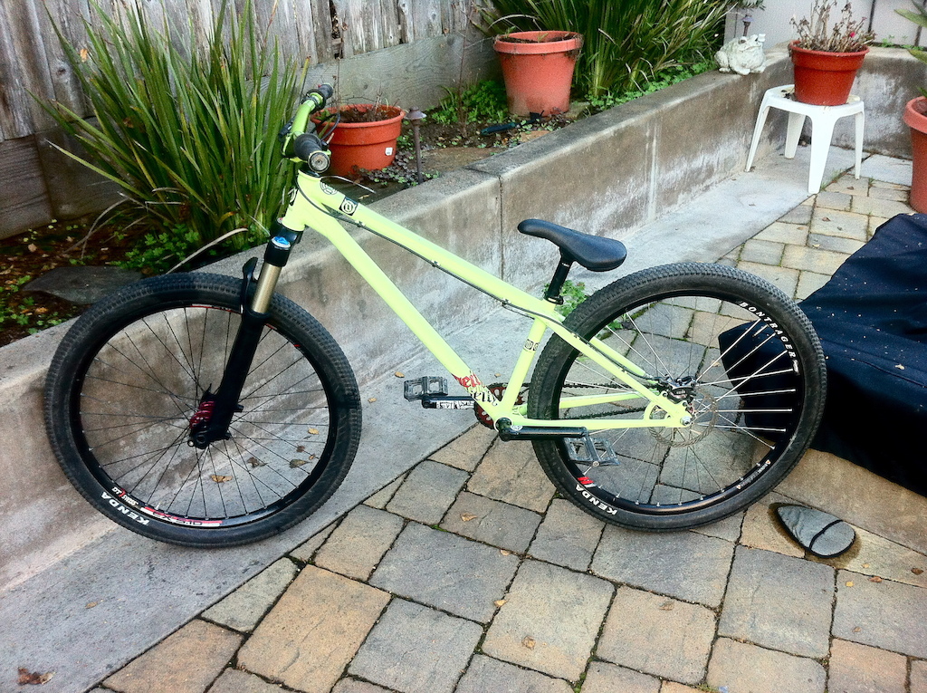 New fork, 36 float. painted it black. Temp seat.