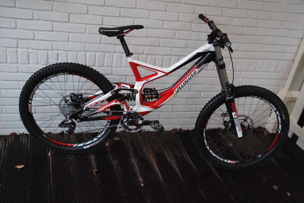 Our downhill weapon for 2012: Specialized Demo 8 II with Specialized Butcher tyres and Hope M4 EVO brakes.