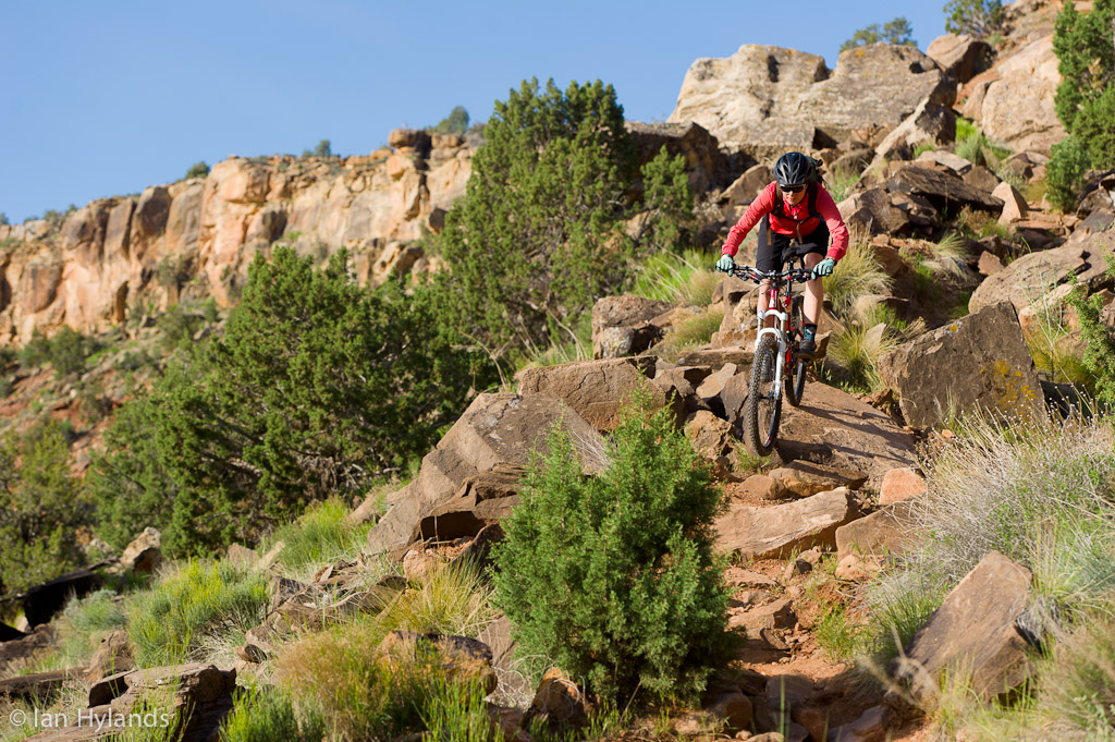Brook Baker riding the Grafton Mesa Trail near Rockville in Utah.
