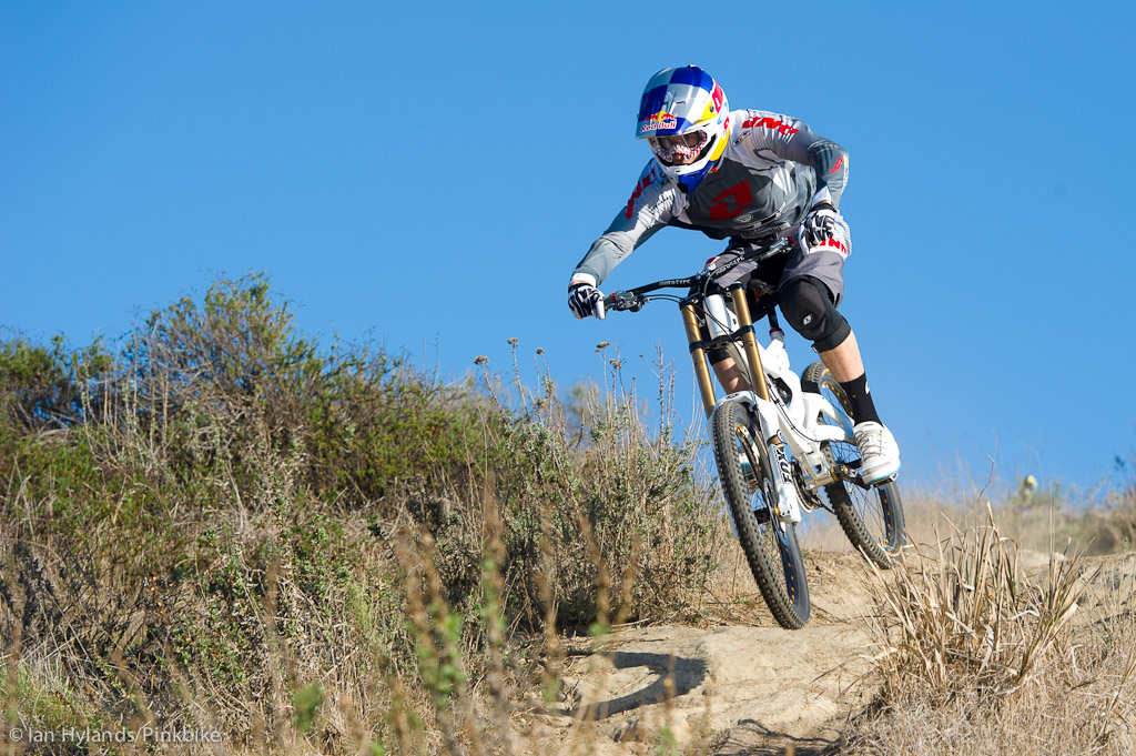 Gee Atherton rides his new GT Fury near Laguna Beach, California