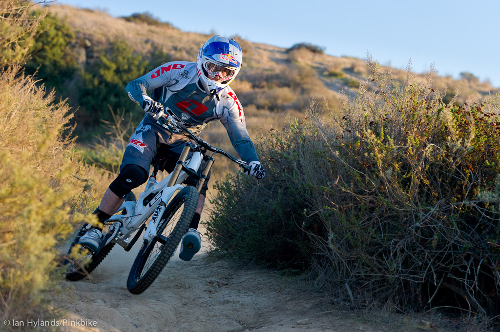 Gee Atherton rides his new GT Fury near Laguna Beach, California
