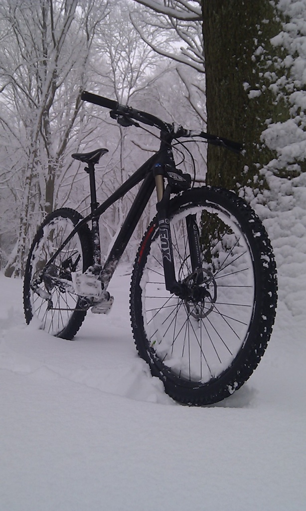 Stumpy Evo 29'er in the snow this morning..