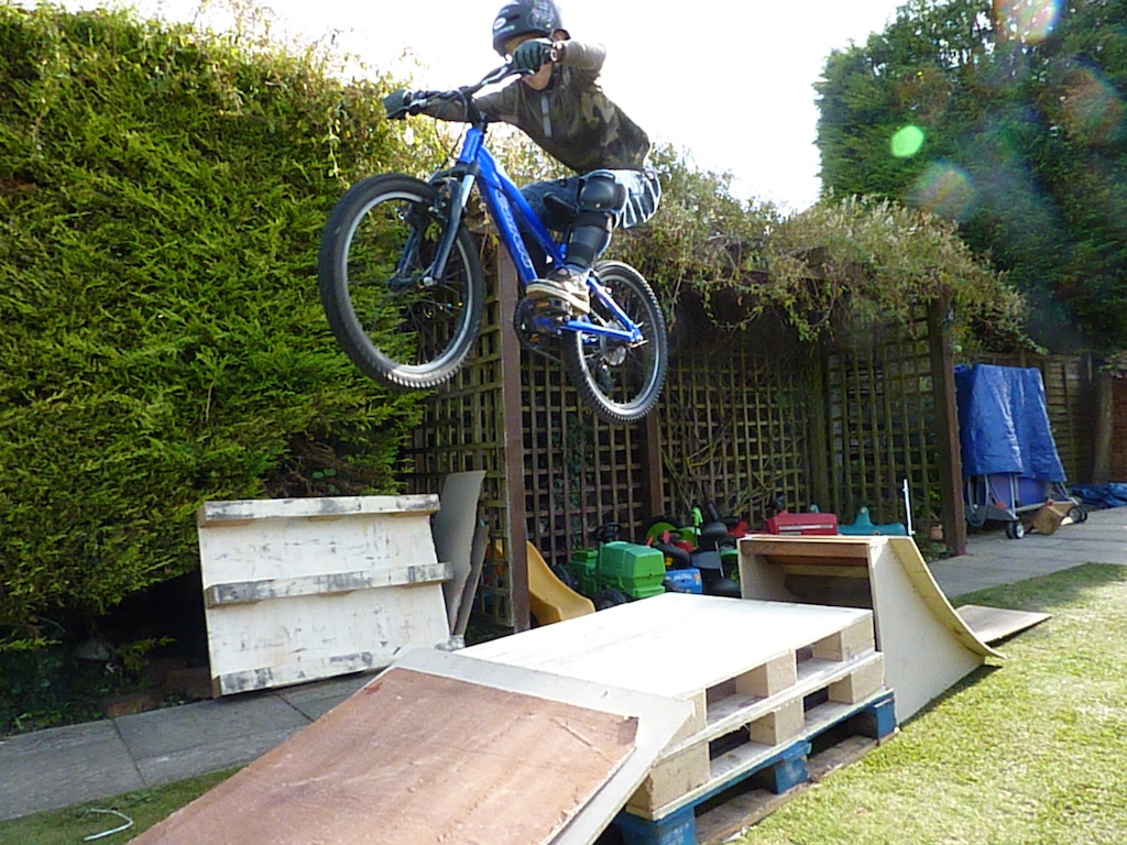 lil bro boosting on the ramps....8 y/o.