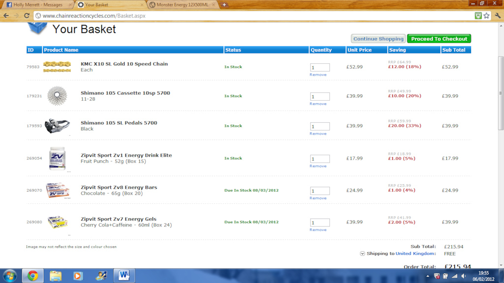 Stocking up ready for the etape in July... Not long to go now!