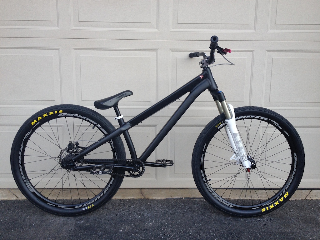 2012 P3, Rock Shox Argyle RCT, Profile Cranks w/ti spindle, Atomlab wheels, pedals, brakes, seat, Answer Rove DJ stem, Deity bars, Maxxis DTH rubber.