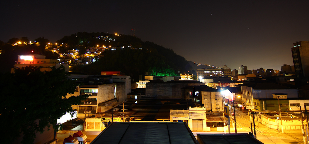 The hill at night time.