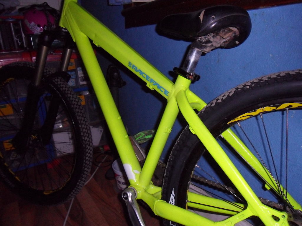 Newly painted frame, glows in the dark