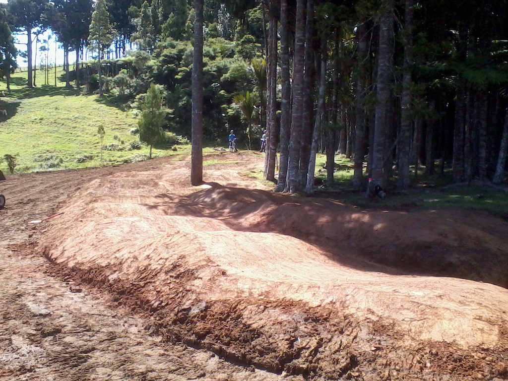 private pump track we built. beautiful little spot down in a valley. Bikeparks Limited/ Bikescape Design.