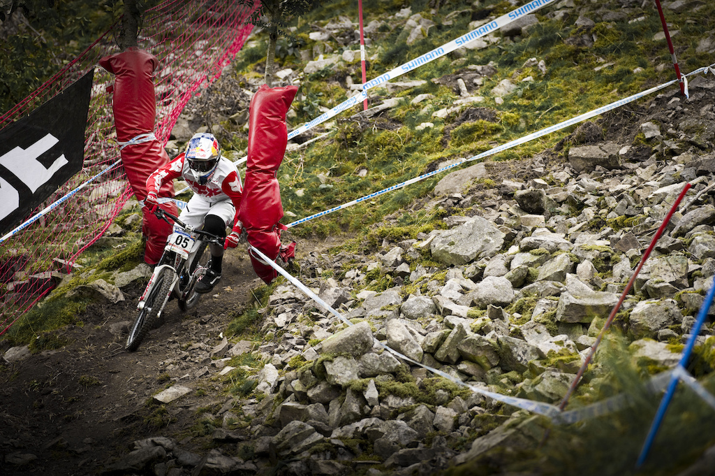 Racing to qualify for the UCI 2011 MTB World Cup Downhill race in La Bresse, France. By Colin Meagher.