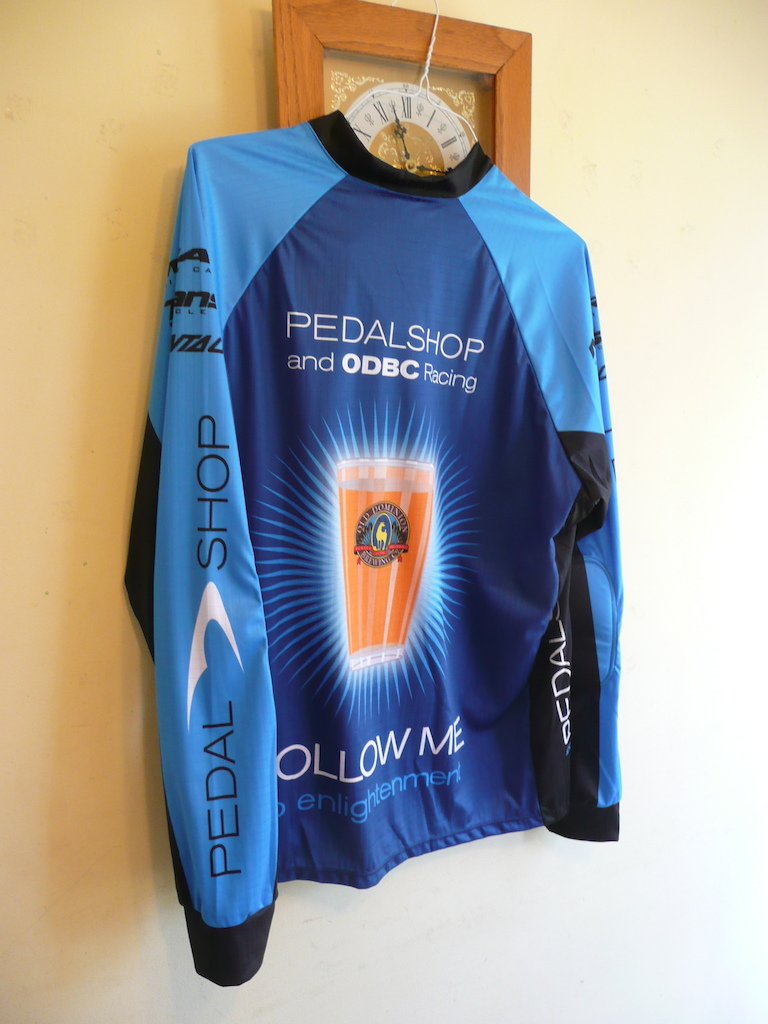 Old Dominion Brewing Co. &amp; Pedalshop.com
Long sleeve 2012 season jersey -- (back)