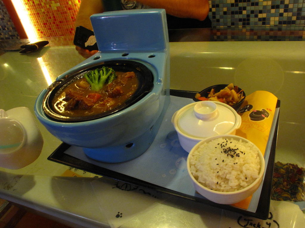 beef curry out of a toilet. mmmm