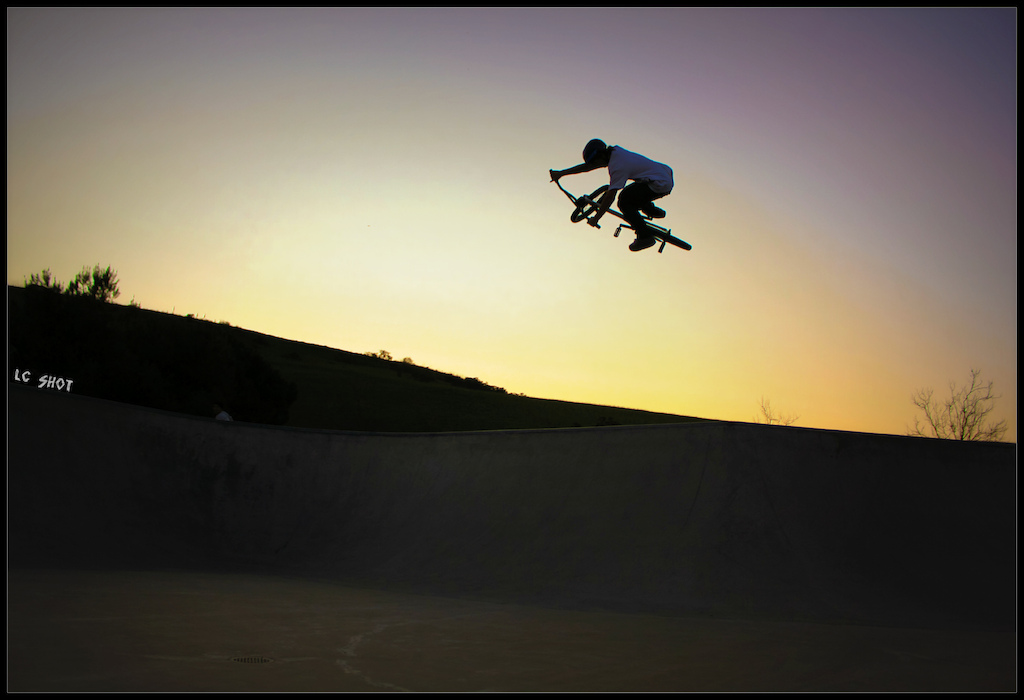 Zorg sponsored rider Matt doing a relaxed fat air euro one footed table at Zorg  Bmx jam.