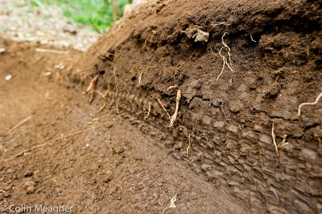 Tire tracks in the dirt at the Pietermaritzburg UCI World Cup