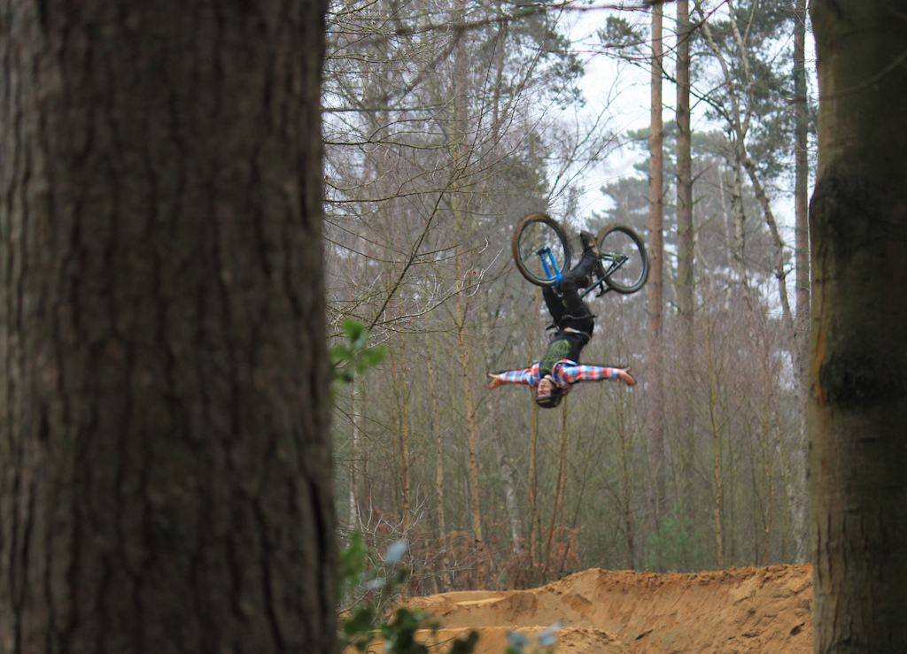 Throwing down a super precise no handed backfilp.