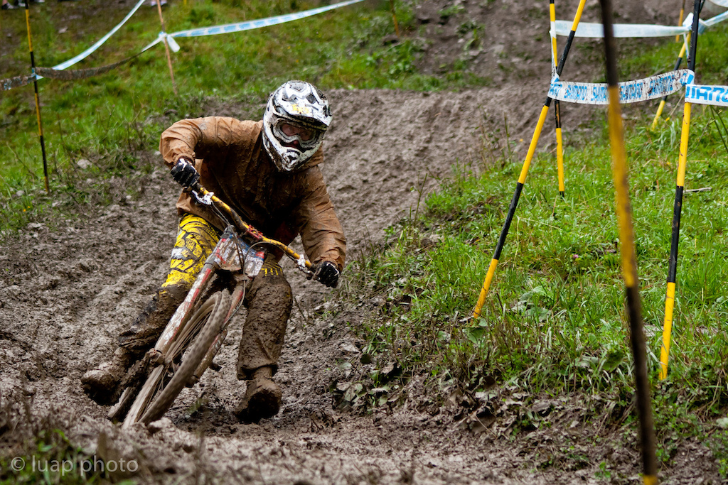A bunch of shots from the Champery WC a few years back, including a few of US Champ Logan Bingelli  which were used in this interview: Check it out:
http://www.imbikemag.com/issue7/?page=111
Qualis was wet, muddy, slippery, squelchy, cold, sticky, scarey and fun, all at the same time.