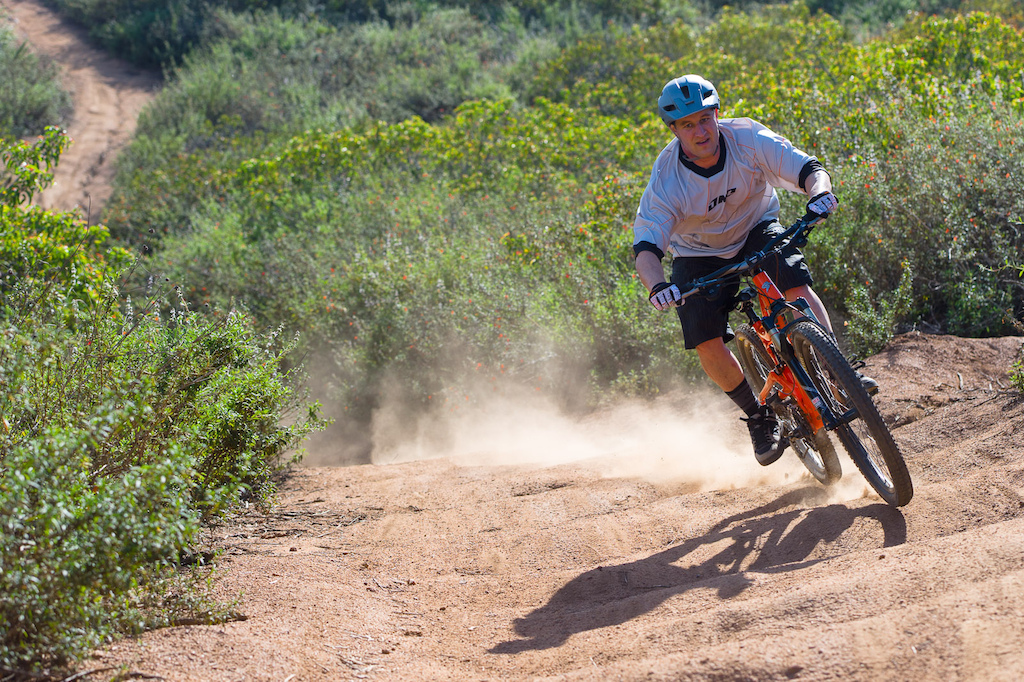 Chris Powell rides a Santa Cruz Butcher during the Pinkbike All Mountain Bike Shoot Out