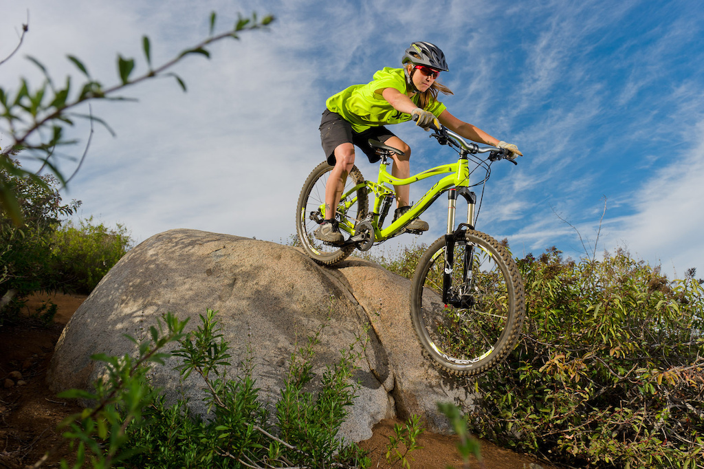 Lindsay Currier rides a Norco Range during the Pinkbike All Mountain Bike Shoot Out