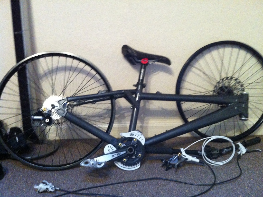neerly a full bike now! just need forks and one or two bits