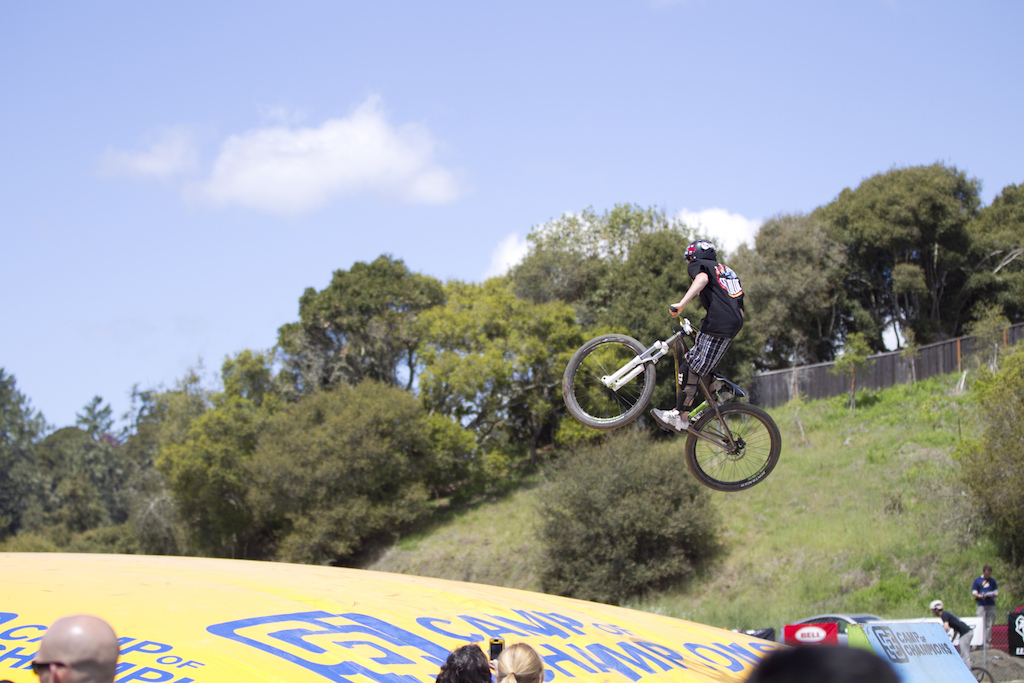 The first day of the Camp of Champions Big Air Bag Tour, Jump Jam and Jump Camp at The Santa Cruz Bike Festival in Aptos, California. Thanks to everyone that came out and rode, hung out and had fun. Also thanks to Epicenter Bike Shop for the power to run the bag.