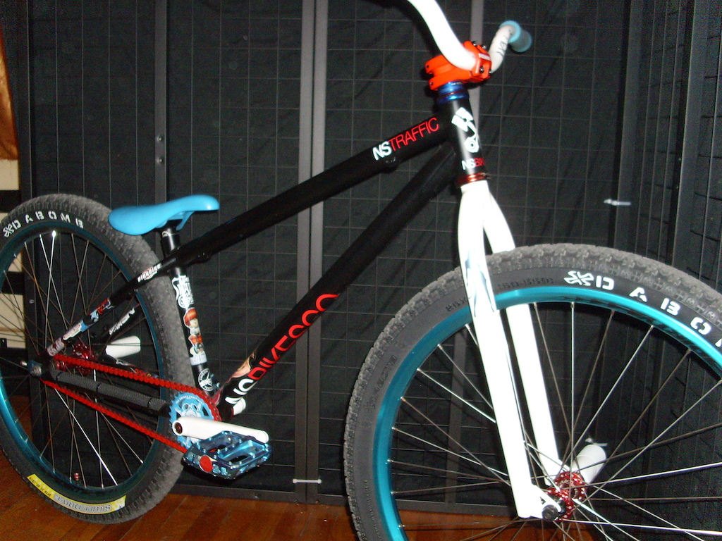 my bikes same but different 

black one is a 22" NS Traffic Street frame, the noen one is a 23" NS Traffic Dirt jump frame