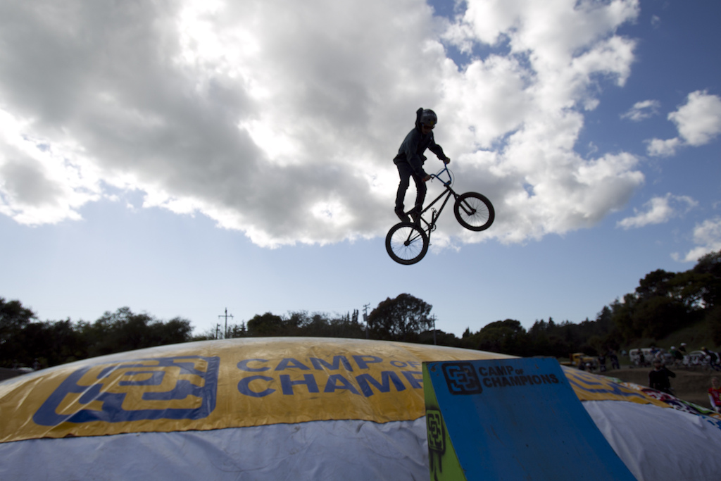 The first day of the Camp of Champions Big Air Bag Tour, Jump Jam and Jump Camp at The Santa Cruz Bike Festival in Aptos, California. Thanks to everyone that came out and rode, hung out and had fun. Also thanks to Epicenter Bike Shop for the power to run the bag.