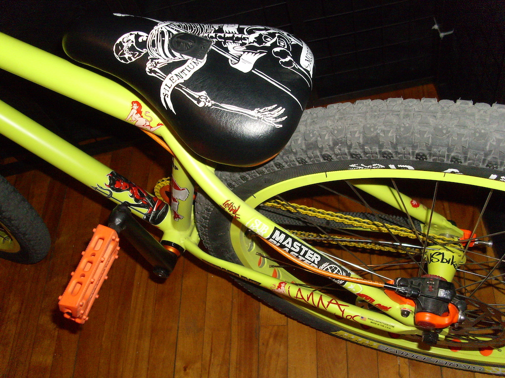 my bikes same but different 

black one is a 22" NS Traffic Street frame, the noen one is a 23" NS Traffic Dirt jump frame