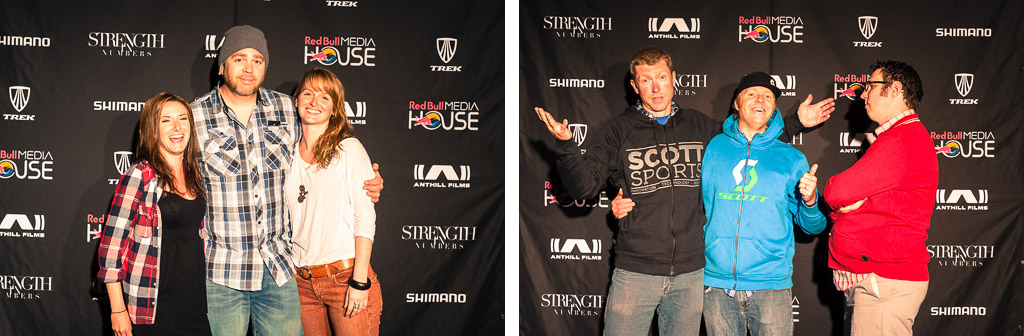 Julian Michelle and Monica from Pinkbike Lars and Adrian from Scott and Todd Seplavy at the Strength in Numbers movie premier in Monterey.